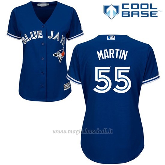 Maglia Baseball Donna Toronto Blue Jays Russell Martin Cool Base Royal